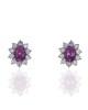 Pink Sapphire and Diamomd Halo Stud Earrings