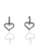 Diamond Open Heart Drop Earrings in White Gold