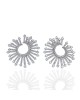 Diamond Sunburst Earrings in 18K White Gold