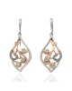 Diamond Scroll Earrings in White and Rose Gold