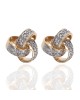 Diamond Knot Stud Earrings in Gold