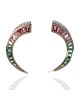 Pink and Green Tourmaline and Diamond Graduated Earrings