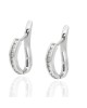 Diamond Small Curved Earrings in White Gold