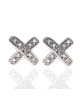 Diamond X Earrings in White Gold