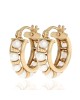 Pearl Huggie Earrings in Yellow Gold