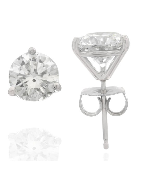 Round Brilliant Cut Diamond Martini Stud Earrings\ in 14KW