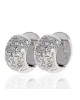 Diamond Pave Huggies Earrings in White Gold