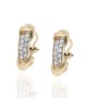 2 Row Diamond Fluted Accent Earrings in Yellow Gold