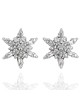 Diamond Snowflake Earrings in White and Yellow Gold