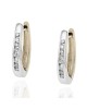 Small Diamond Hoop Earrings in White and Yellow Gold