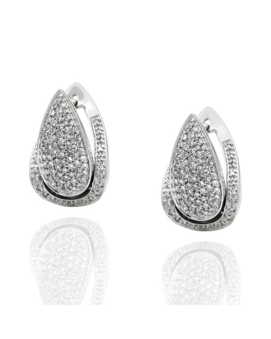 Diamond Pave Pear Shaped Earrings