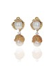 Vintage South Sea Pearl and Diamond Accent Dangle Earrings
