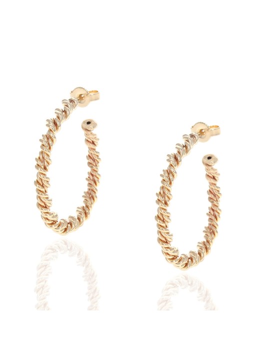 Twisted Hooop Earrings in Gold