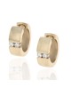 Diamond Huggie Earrings in Brushed Gold