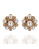 Rope Accent Pearl Cluster Earrings