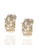 Pearl and Diamond Criss Cross Curved Earrings