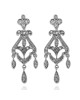 Diamond Scroll motif Marquise Station Dangle Earrings