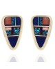 Lapis, Turquoise and Rhodochrosite Inlay Earrings