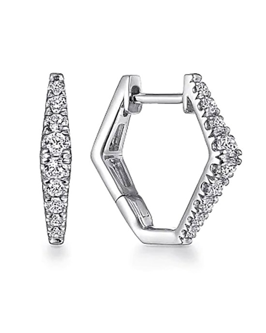 Gabriel & Co. Kaslique Collection Diamond Geometric Huggie Earrings