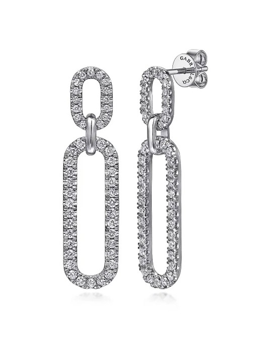 Gabriel & Co. Lusso Collection Diamond Oval Link Drop Earrings