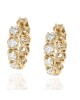 A. Link Diamond Huggie Earrings in Yellow Gold
