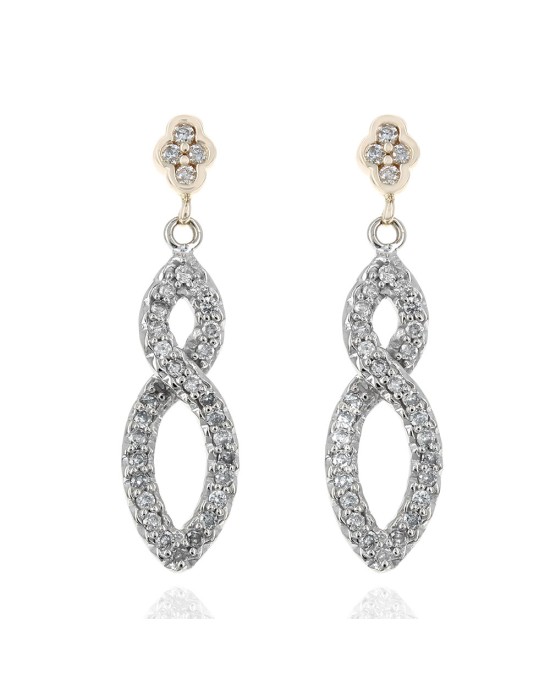 Diamond Infinity Drop Earrings