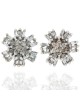 Diamond Cluster Stud Earrings in White and Yellow Gold