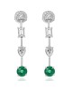 Columbian Emerald and Diamond Earring Drops in 18KW
