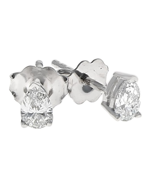 Pear Shaped Diamond Stud Earrings