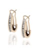 Diamond J Curve Earrings in White and Yellow Gold