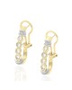 Diamond J Earrings in 2 Tone Gold
