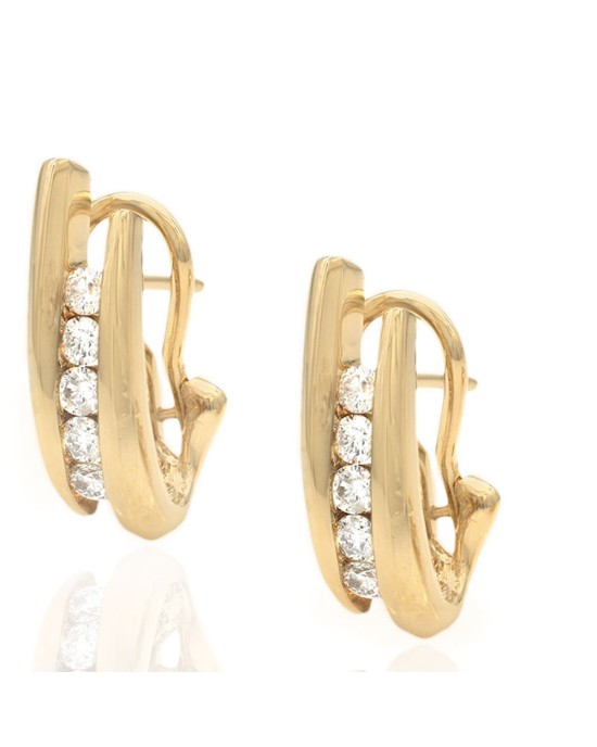 5 Stone Diamond Bypass Earrings