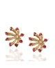 Ruby Round Earring Jackets in Yellow Gold