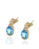 Swiss Blue Topaz and Diamond Stud Earrings in Yellow Gold