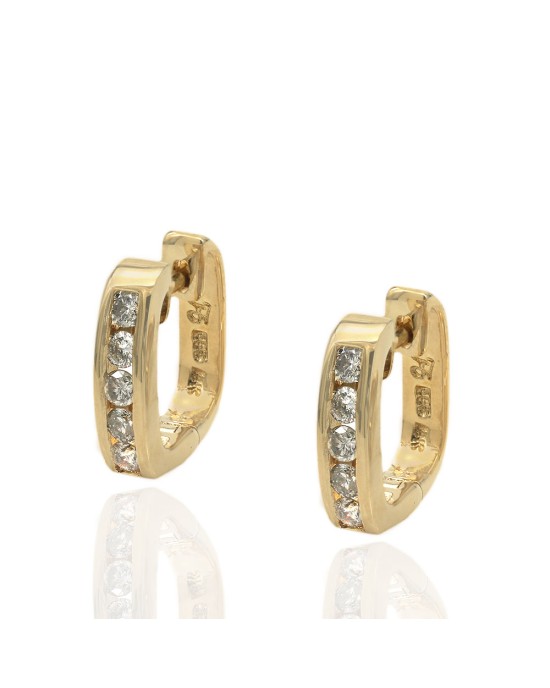 Diamond Square Huggie Earrings