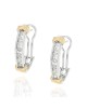 2 Tone Diamond J Earrings in Gold
