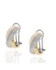 3 Tone Diamond Pave Crossover Earrings