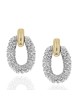 Diamond Oval Drop Earrings in Gold