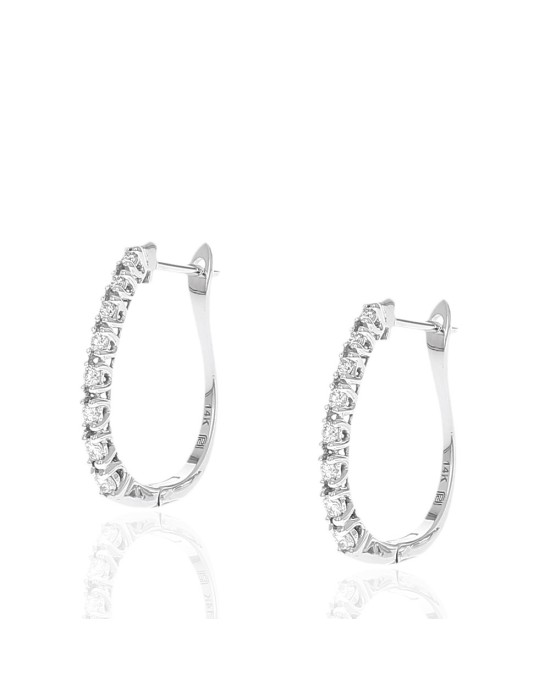 Diamond Curved Earrings in Gold