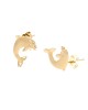 Diamond Dolphin Stud Earrings in Yellow Gold