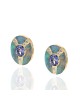 Tanzanite, Opal and Diamond Earrings in Gold