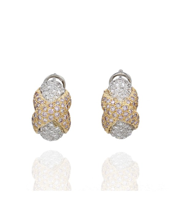 Pave Diamond X Earrings in Gold