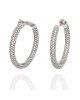 18kw Pave Style Inside-Out Diamond Hoop Earrings