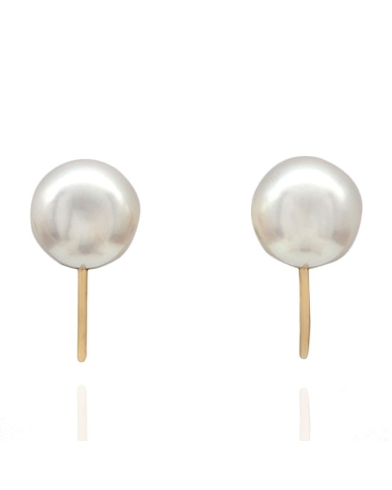 White Pearl Screwback Earrings