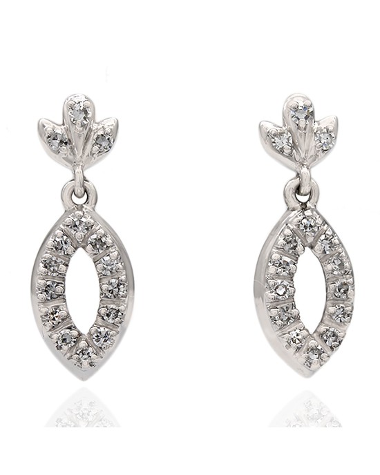 Diamond Marquise Shape Drop Earrings