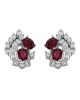 Ruby and Diamond Clip On Earrings in Gold