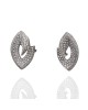 18kw Pave Diamond Marquise Style Earrings