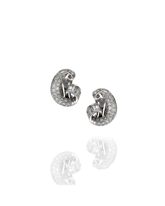 Pave Diamond Earrings in Platinum