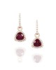Rubellite and Diamond Halo Gold Earrings