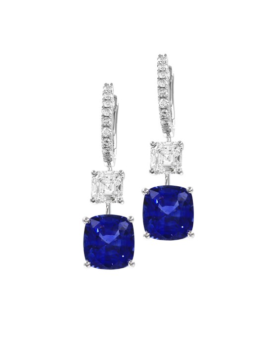 Sapphire and Diamond Earrings in Gold